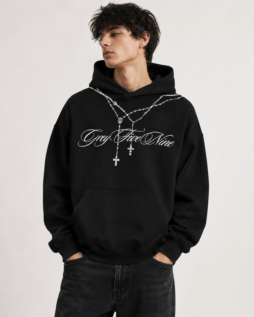 NWT G59 Records Rosary Hoodie Black Graphic Sweatshirt Men’s 3XL